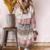 Women Cardigan Comfy Stylish Stitching Long Sleeve Sweater Casual Long Cardigan