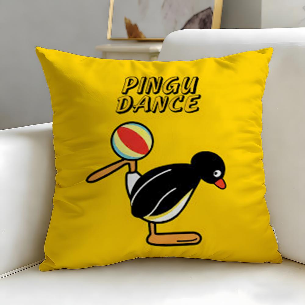 classic cartoon Pingu Cushion Cover Soft & Easy-Wash Pillow Case – Versatile for Couch, Bed, Travel and Office