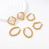 Gold Plated Geometric Titanium Steel Earrings for Women: Simple & Versatile Hot-Selling Accessories