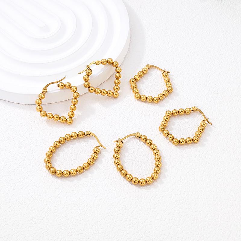 Gold Plated Geometric Titanium Steel Earrings for Women: Simple & Versatile Hot-Selling Accessories