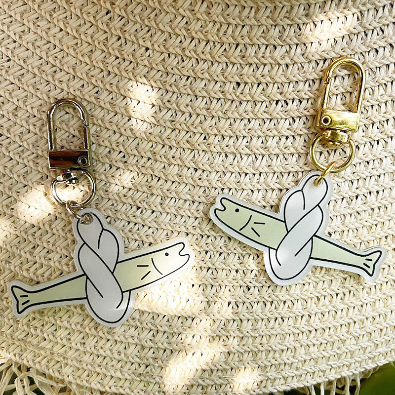 Codfish Keychain Keyring, Anti-Amnestic Codfish Keychain DD-13031 gold