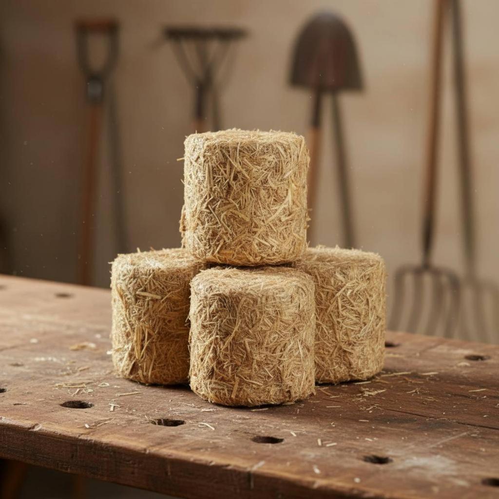 4 Pieces Miniature Hay Bale Realistic Effect Straw for Dollhouses
