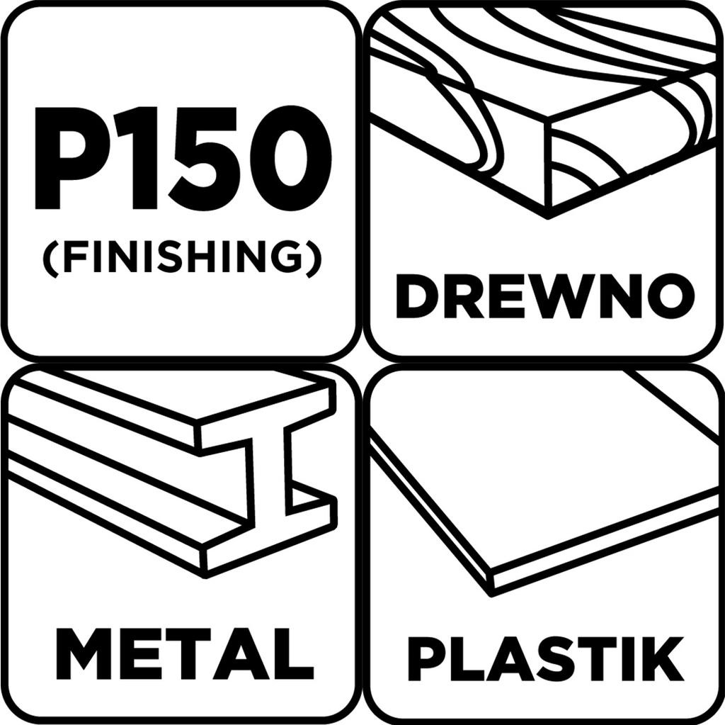 Sandpaper 93 X 230 Mm, P150, 5 Pcs, Without Holes