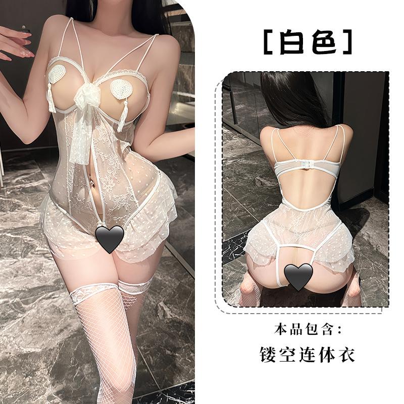 Sex underwear sexy free female one-piece open-file temptation bed passion pajamas perspective set