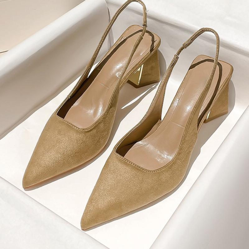 Černé sandály Ženy Letní móda Dámské Sandály Špičaté lodičky Ženy Boty Kancelářské šaty Boty Sexy Vysoké boty na čtvercovém podpatku