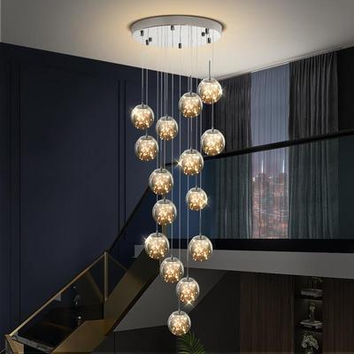 Modern Spiral Chandelier Living Room Villa Loft  Dining Room Kitchen Chandelier Ball Stair Pendant