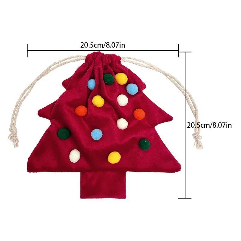 2026 New Atmosphere Christmas Tree Shaped Drawstring Gift Bags Christmas Tree Decoration Gift Bags