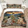 Geisha Women Traditional Attire Print 3Pcs Bedding Setduvet Cover With 2 Bedropillowcase Home Birthday Gift