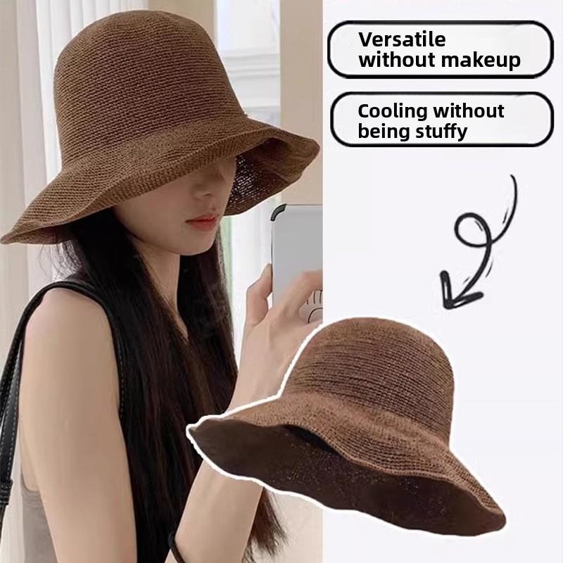 Sun Hat Women Straw Garden Style Wide Brim For Beach Summer Outdoor Relaxation