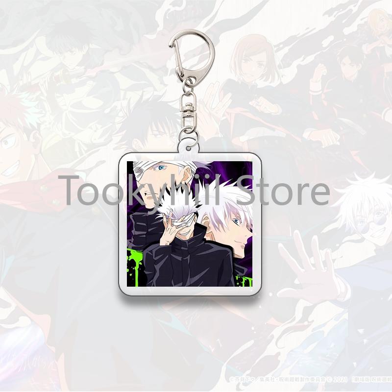 Gojo Satoru Square Keychain Boyfriend Exquisite Backpack Anime Figure Decorate Pendant Cartoon Itadori Yuji Collect Accessories