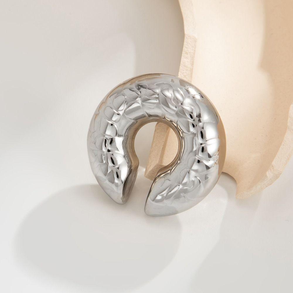 Hip Hop Stainless Steel C Shape Ear Cuff Silver Metal No Piercing Earrings Thread Irregular Shape Gold Jewelry Wear