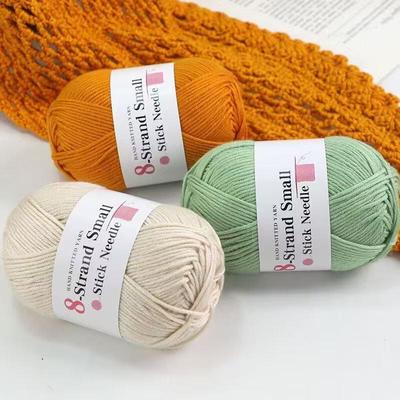8-Strand Cotton Yarn for Hand-Knitted Scarves & Hats - Medium-Thick DIY Yarn Ball for Yarn and Thread Lovers