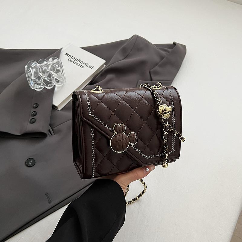 Stylish Small Style Bag 2023 New Winter High-end Diamond Chain Bag Simple Crossbody Bag Women