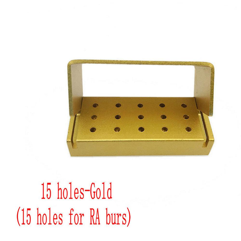 15/30 holes Dental Diamond Burs Holder Block Disinfection Box Autoclave ALUMINIUM Bur Holder Dentist Tools