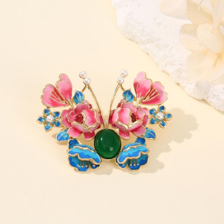 Elegant Floral Butterfly Brooch Alloy Accessory Unique Styles for Dresses Coats Portable and Stylish