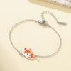 Stainless Steel Fox Charm Bracelet for Women Girls Adjustable Rope Fox Bracelet Cute Animal Jewelry Gift