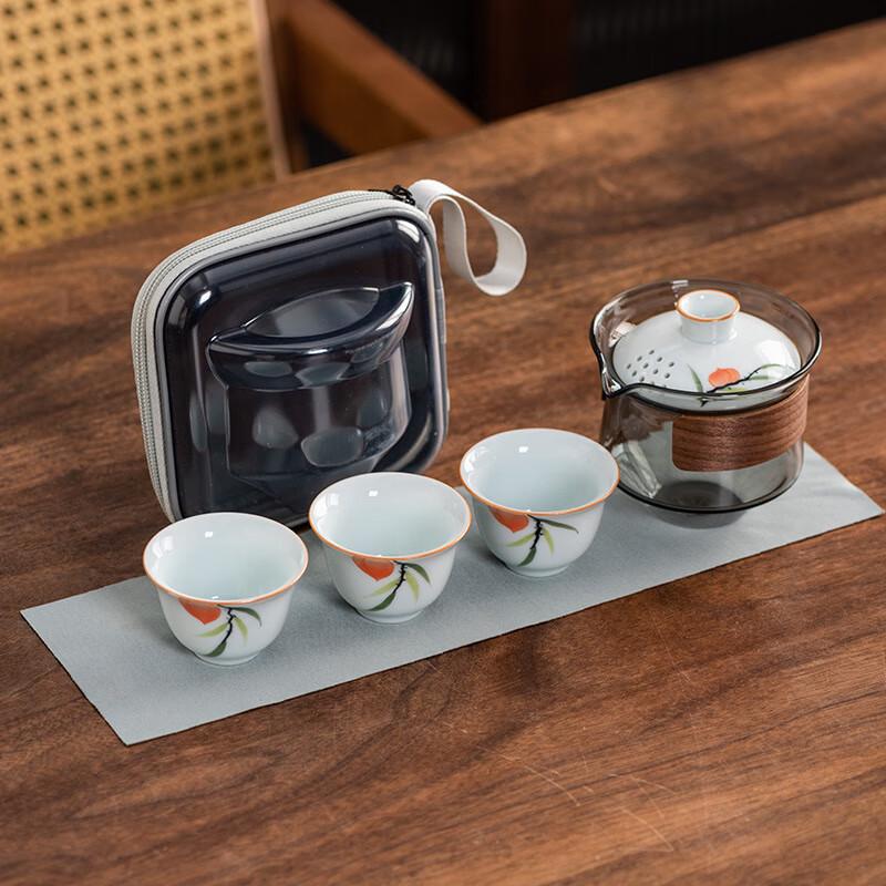 Qi Hui Yan Portable Ceramic & Glass Travel Tea Set