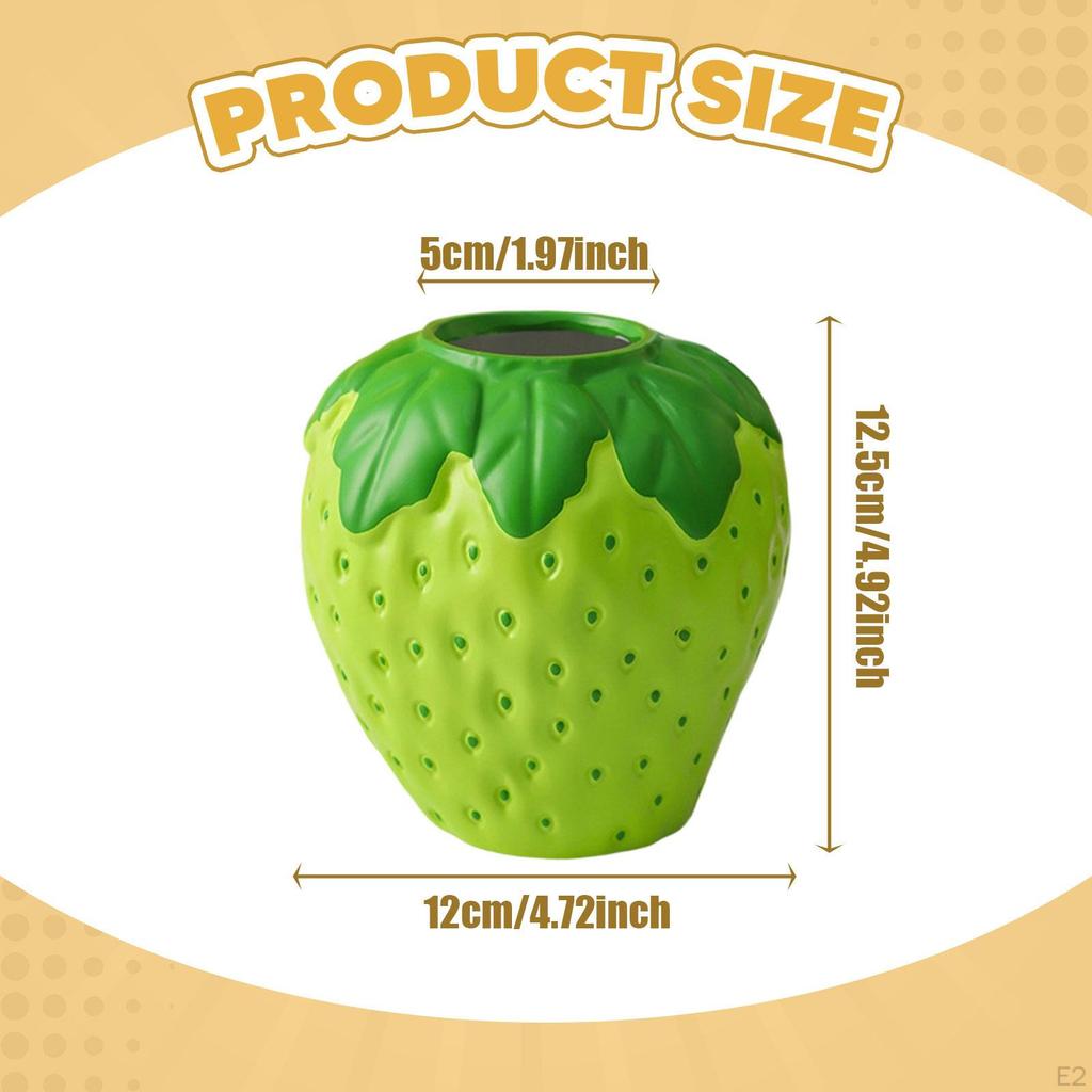 Strawberry Decorative Container with Green Leaves Planter for Wedding Centerpiece
