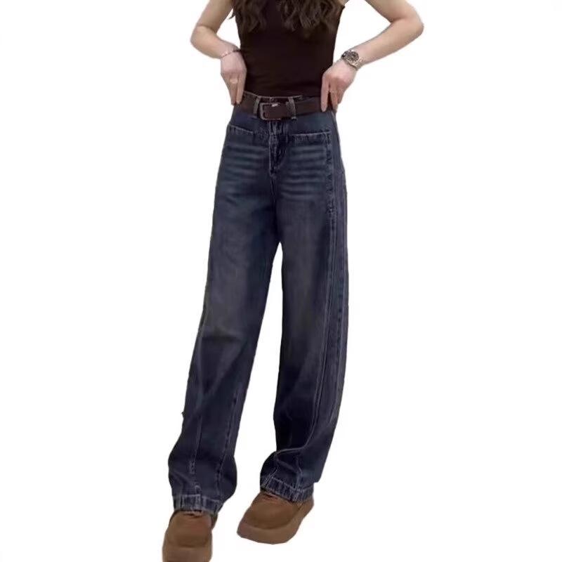 Plus Size Women's Autumn Wide & Narrow Leg Jeans - Loose Fit for Pear-Shaped Bodies