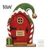 Decorazioni da Parete per Natale Decorazione Porta Fatata, Legno Massello con Supporto Adesivo, Artigianato Rustico Miniatura Piccola per Tronchi d'Albero e