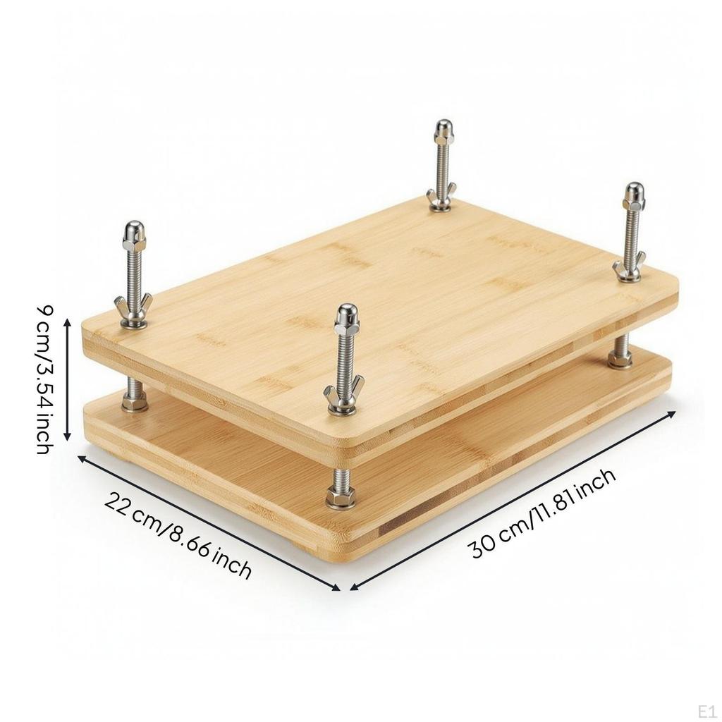 Bookbinding Press Bamboo-Colored Wooden Book Screw-Tightened for Workshops
