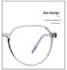 Retro TR90 Transparent Eyeglasses Frame 3C103: Anti-Blue Light Plain Glasses for Men & Women with Pin Cap