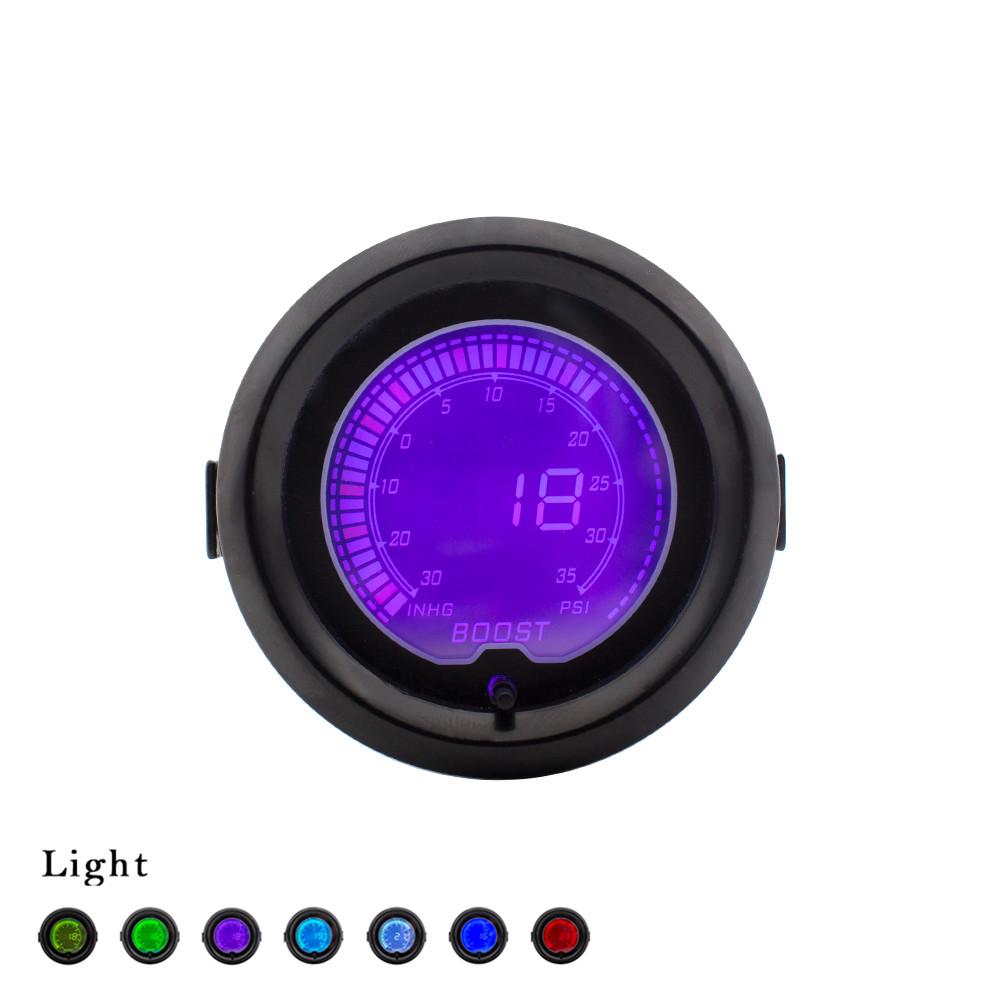 2" 52mm Car 7 Color LED Digital Turbo Boost Vacuum Pressure Gauge Meter 35 Psi