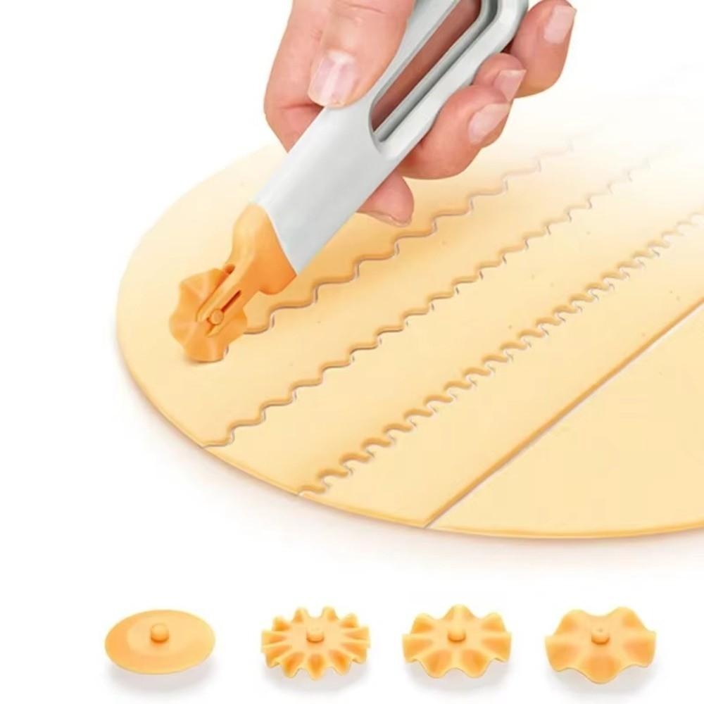Plastic Dumpling Biscuit Roller Cutter Fancy Pie Cutting Artifact  Household Baking Tool