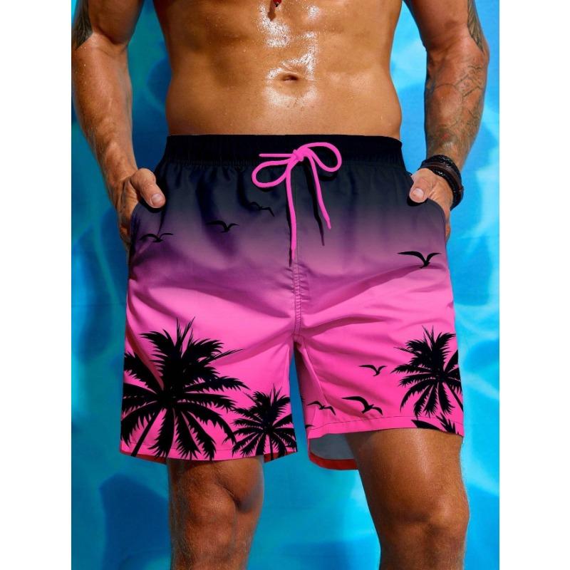 Manfinity Swimmode Men's Palm Tree Printed Beach Shorts