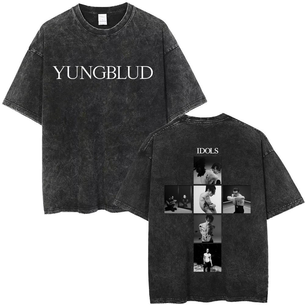 Gewaschenes Vintage Yungblud Lowlife Logo T-Shirt Herren Damen Mode Rock Retro Kurzarm T-Shirt Herren Freizeit Baumwoll T-Shirts