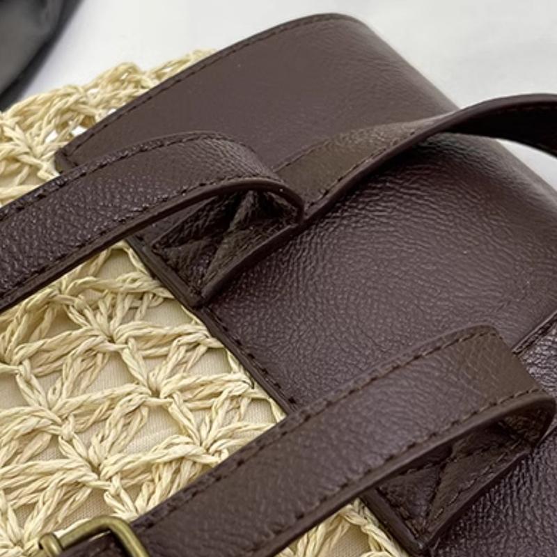 Letní dámský batoh se stahovací šňůrkou Daypack Weaving přes rameno Malý batoh Mochila