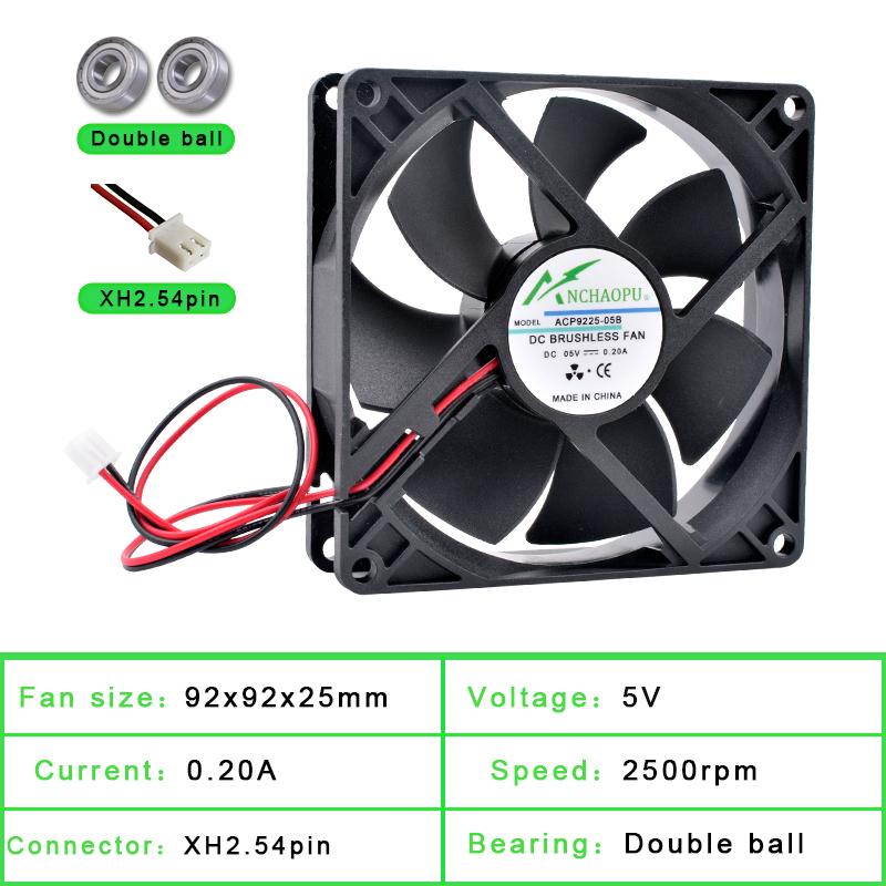 ACP9225 9cm 92mm fan 92x92x25mm 9025 DC5V 12V 24V 2pin Cooling fan for chassis power inverter 24V Sleeve чёрный