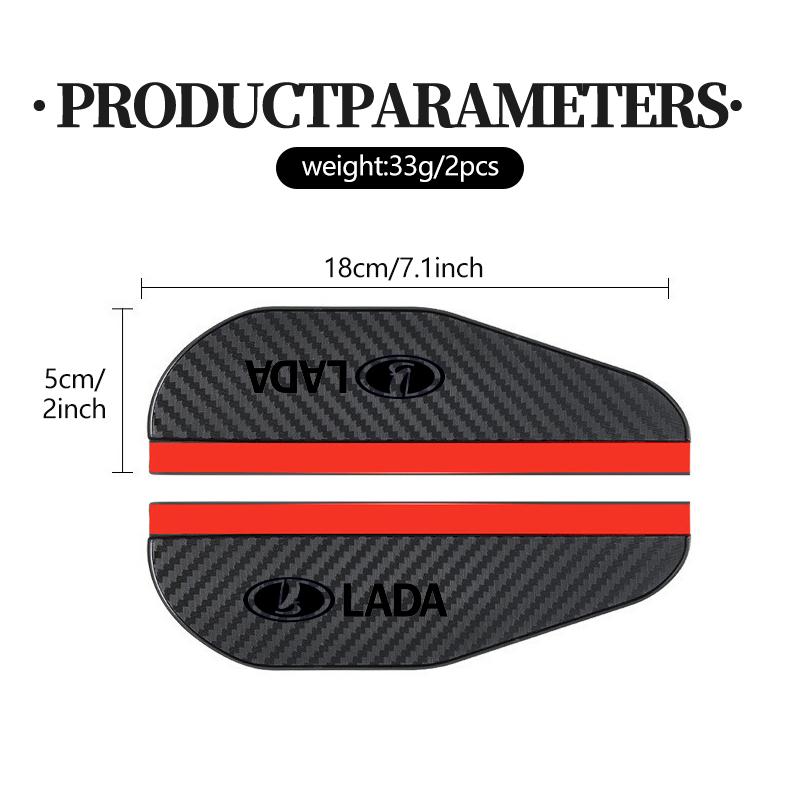 For Lada Car Rearview Mirror Rain Eyebrow Visor Carbon Fiber Auto Accessories Largus Priora Vesta Niva Samara Kalina 4x4 Urban