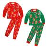 Neu eingetroffen Weihnachts-Rentier-Print Pyjama-Set - Langarm-Oberteil & Hose