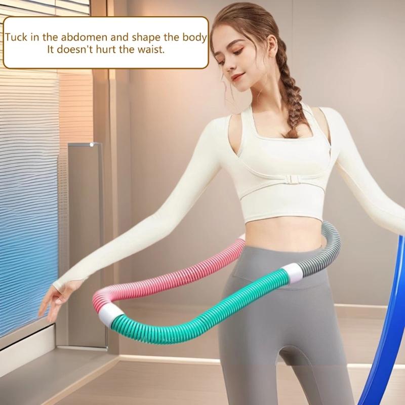 Weighted Soft Spring Hoop Foldable Fitness Hoop Exercise Hoop Slimming Exercise Equipment for Home and Travel
