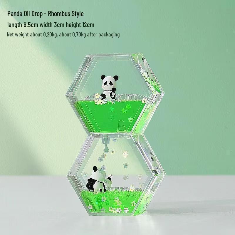 Bedårande Panda Oljedropp Timglas: Kreativt skrivbordsutsmyckning & Avkopplingstimer, Perfekt present till Barnens Dag