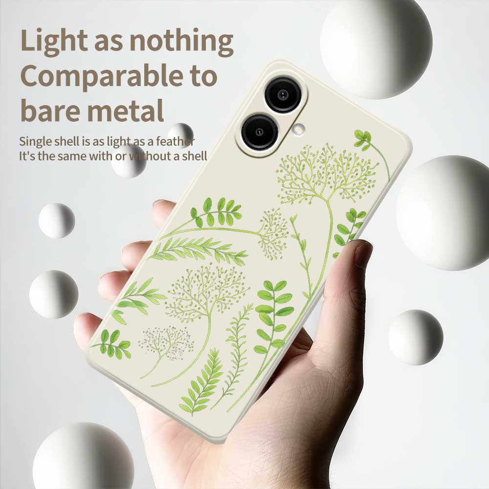 For Samsung Galaxy A07 4G Case Leaves Pattern Printing Straight Edge TPU Phone Back Cover