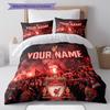 Nom Personnalisé, Literie Motif Liverpool Décoration de Maison Cadeau d'Anniversaire ( 1 housse de couette + 2 taies d'oreiller, sans garnissage),produits dérivés de fans.