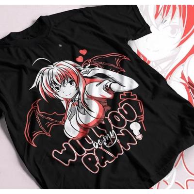 Letnia Wyprzedaż High School DxD Rias Gremory Koszulka Anime Akeno Himejima Issei Koszulka z Grafiką Wszystkie Rozmiary Męska z Okrągłym Dekoltem