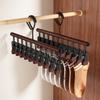 Space-Saving 10 Clips Clothes Drying Rack Non-marking Anti-Slip Hanging Rack Windproof Rotatable Clothes Hanger Laundry Drying
