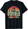 40 Anni 1986 Compleanno Vintage Retro 40° Regalo Magliette Uomo Streetwear T-shirt Manica Corta Unisex Abbigliamento Largo