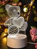 Adorable 3D TEDDY BEAR Night Lamp, Decorative LED for the Room, 3 Light Colors, USB