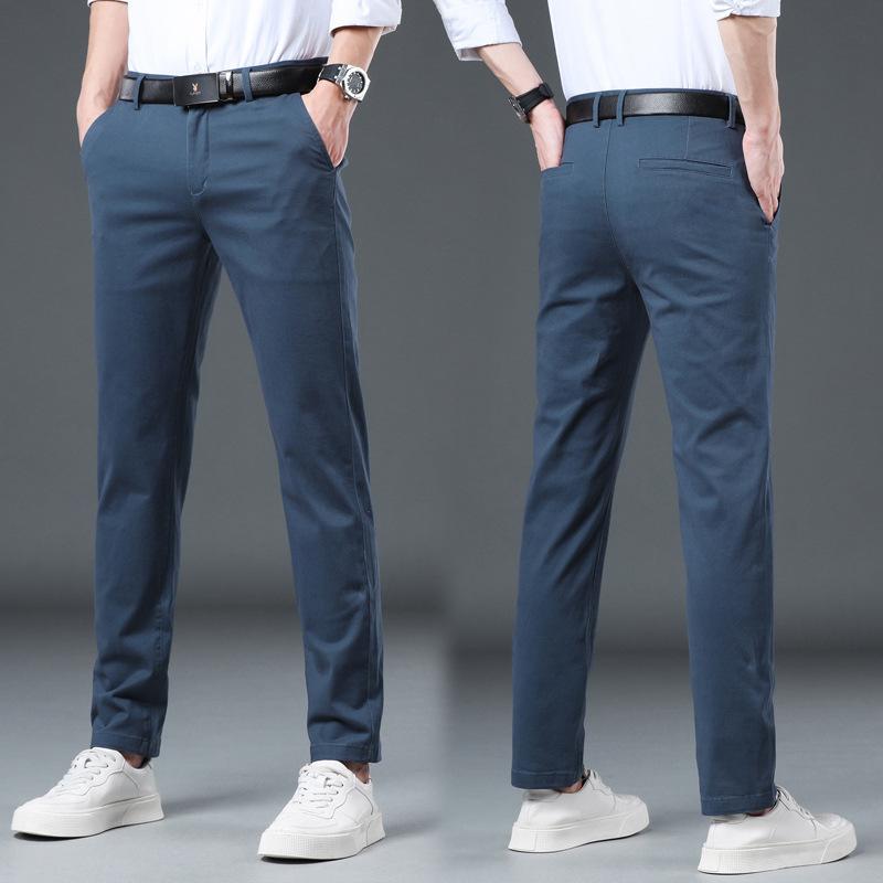 Spring And Summer New Casual Pants For Men, Elastic Thin Fit, Slim Fit, Small Straight Tube, Youth, Multi-Color Men'S Casual Pants
