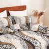Full/King Leopard Duvet Cover Reversible Wild Animal Skin Print Bedding Set for Gril Women Luxury Abstract Geometric Quilt Cover