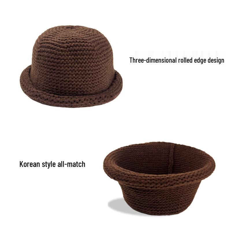 Women's Japanese Retro Rolled Brim Fisherman Hat