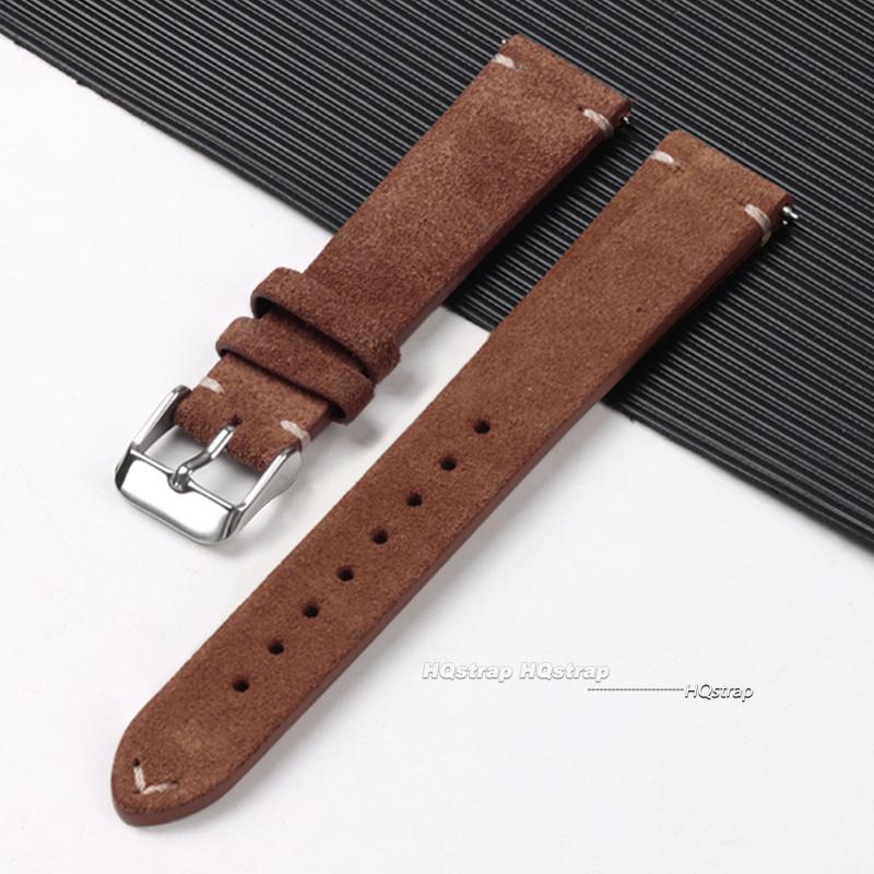 Vintage Leather Suede Watch Strap 14mm 16mm 18mm 20mm 22mm Watchband Gray Blue Brown Watch Bands Quick Release Wristband Belt