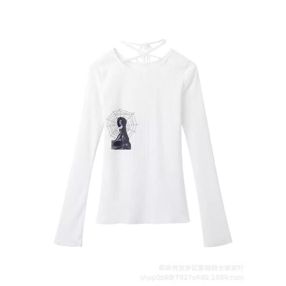 American Style Slimming Velvet Long Sleeve Top
