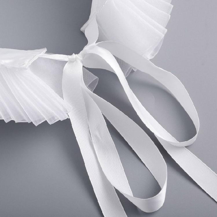 Renaissance Collar Elizabethan Mesh Ruffled Neck Collar Shawl Wrap Detachable False Collar Necklace for Women and Girls