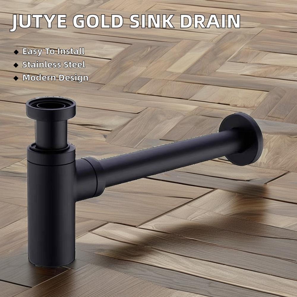 Jutye Home Basin Water Drainage Polished Brass Copper Strainer Plastic Brushed Gold Pop-up Drain for Sink Bathtub Floor
