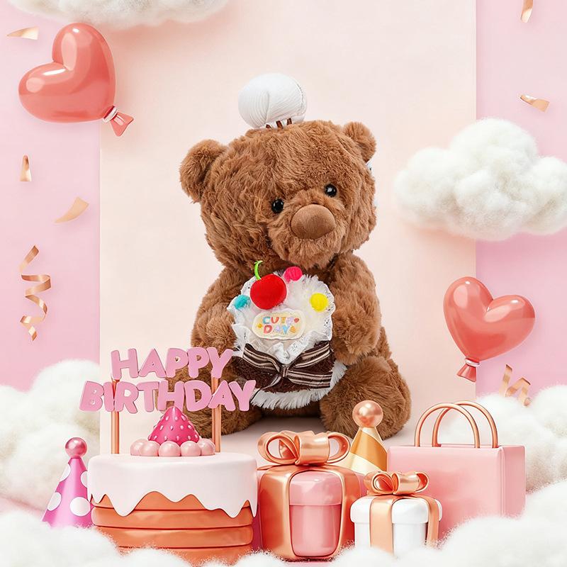 Cake Bear Doll Hug Bear Doll Teddy Bear Plush Toy Foreign Trade Doll Birthday Gift